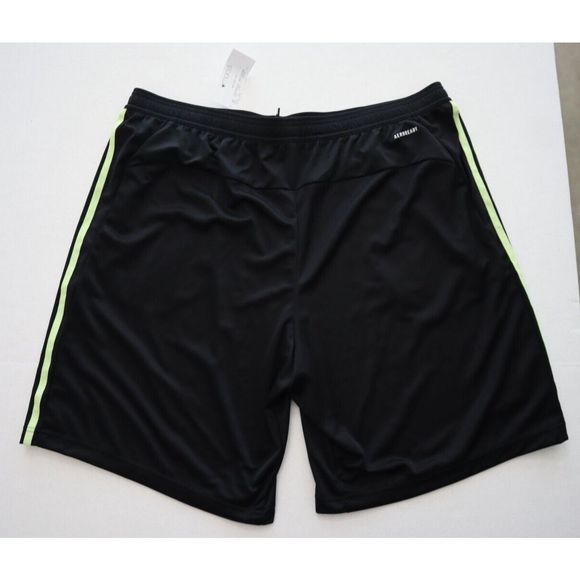 adidas PrimeBlue Men Sz 2XL Black/Lime Green Designed 2 Move 10” 3-Stripe Shorts - Picture 2 of 11